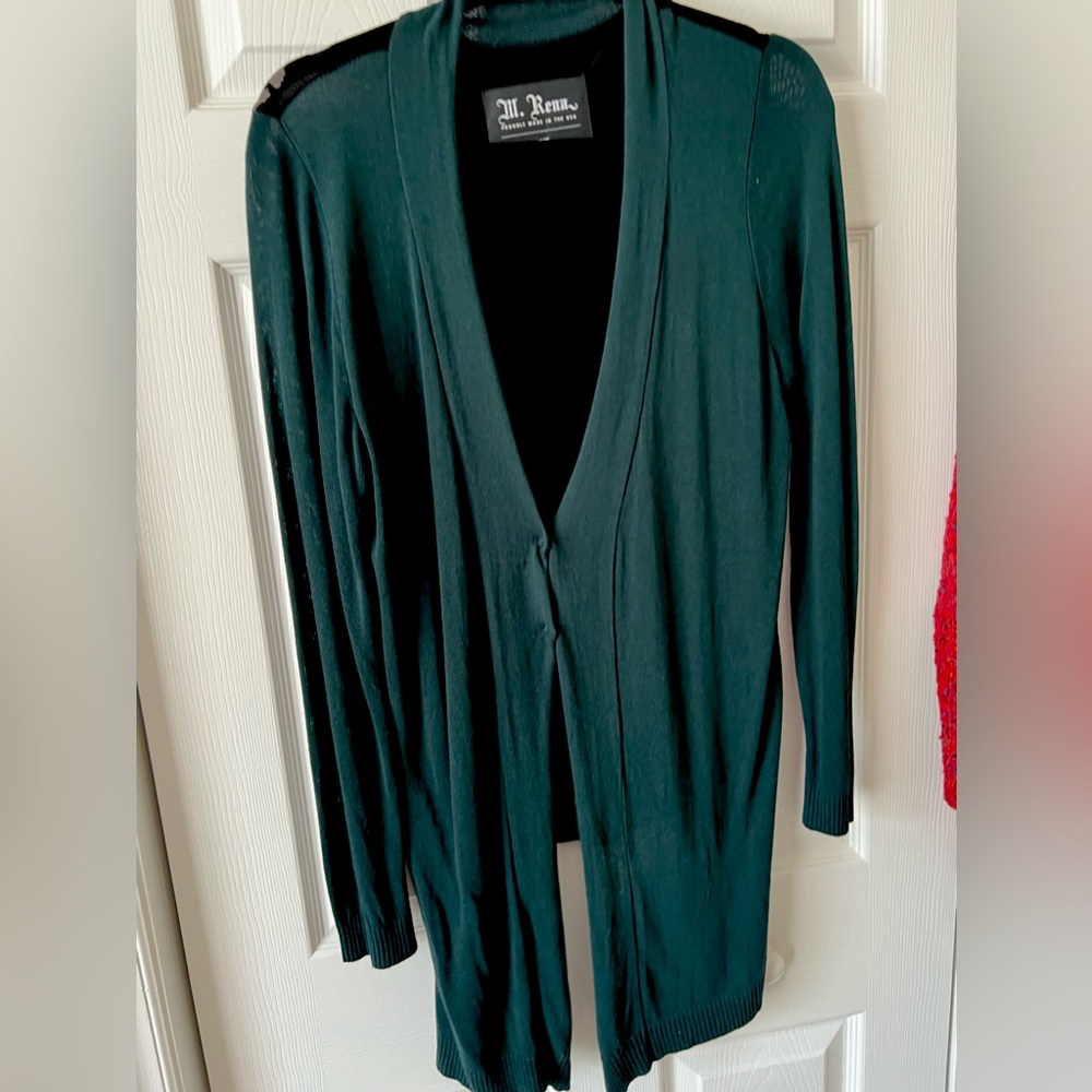 M.Rena Forest Green Sweater with Black Print